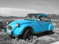 Cyan classic car