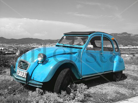 Cyan classic car