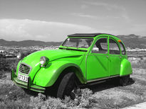 Green classic car