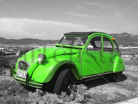 Green classic car