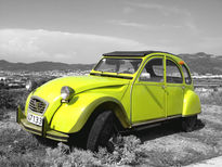 Yellow classic car