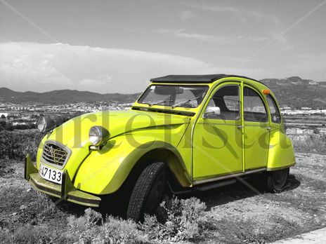 Yellow classic car