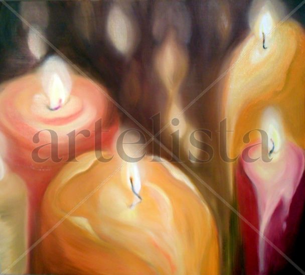 Crying Candles Oil Canvas Still Life Paintings