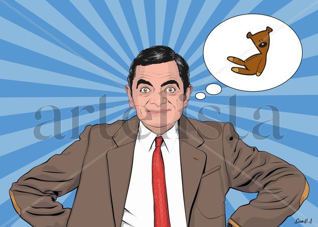 mr. bean retrato comic 