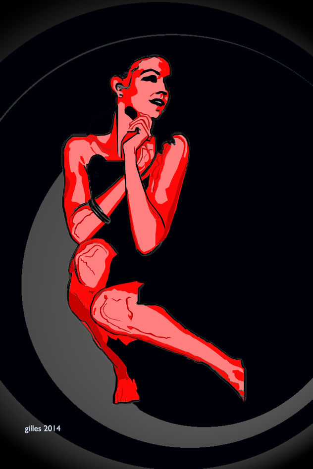 mujer de rojo