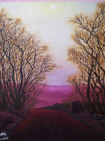 atardecer en el bosque Oil Canvas Landscaping