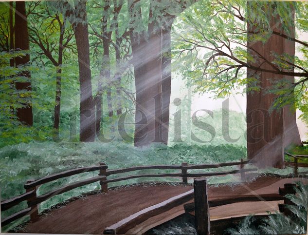 Spring woods Acrylic Canvas Landscaping