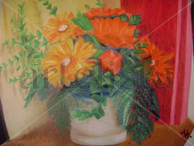 vaso com flores Oil Canvas Floral Painting