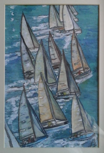 Regata Watercolour Card Marine Painting