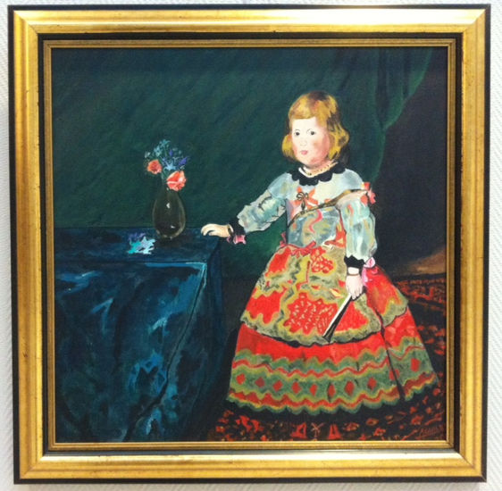 Edades Infanta Margarita con 3 años Acrylic Canvas Portrait