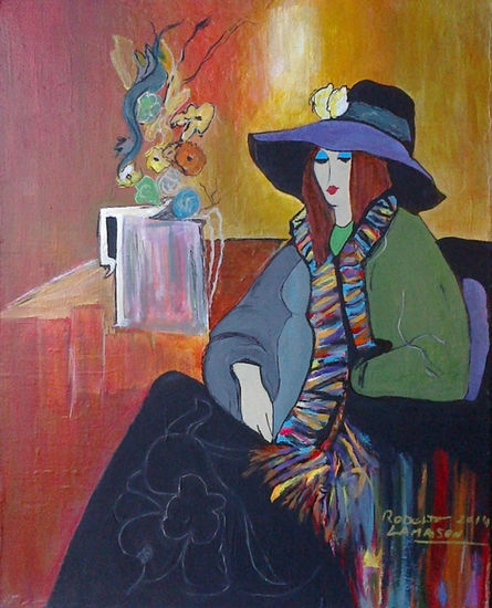 Mujer dormida . Woman sleep Acrylic Canvas Figure Painting