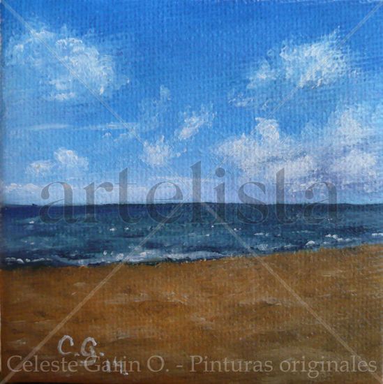 Mar y Nubes Oil Canvas Marine Painting