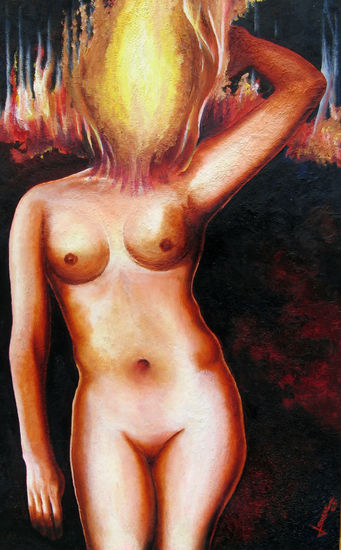 El estadio del espejo Oil Card Nude Paintings