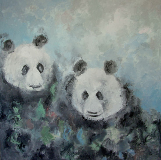 Pandas Oil Canvas Animals