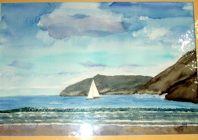 A BRELA Watercolour Glass Marine Painting