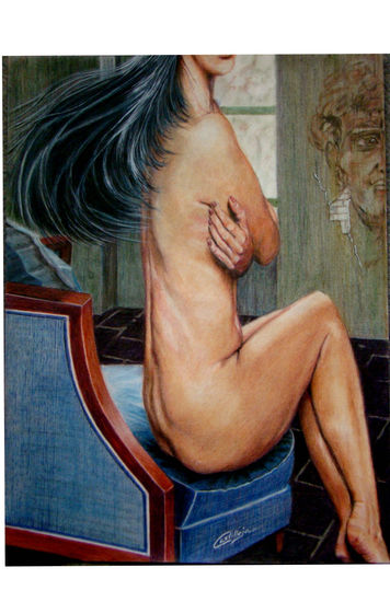 EL DESNUDO JUNTO A LA VENTANA Mixed media Paper Nude Paintings