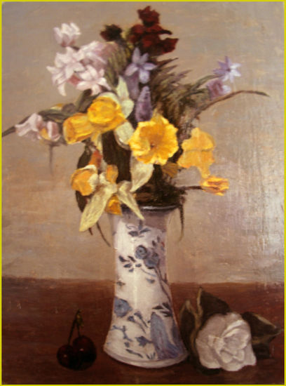 Jarrón con flores Oil Panel Still Life Paintings