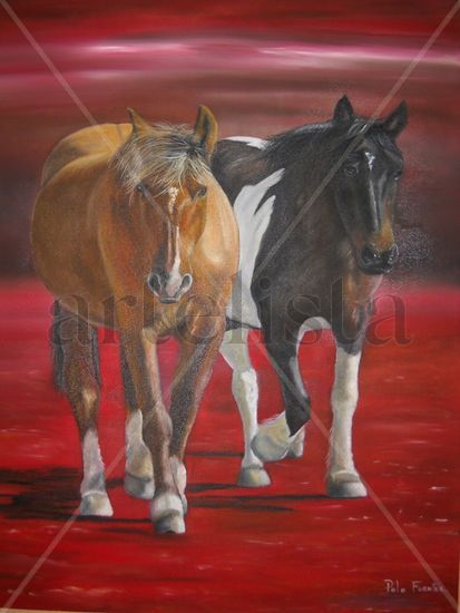 caballos Oil Canvas Animals