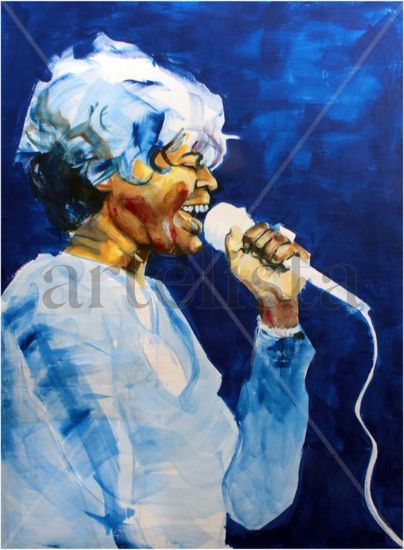 Koko Taylor Doodle Acrílico Lienzo Retrato