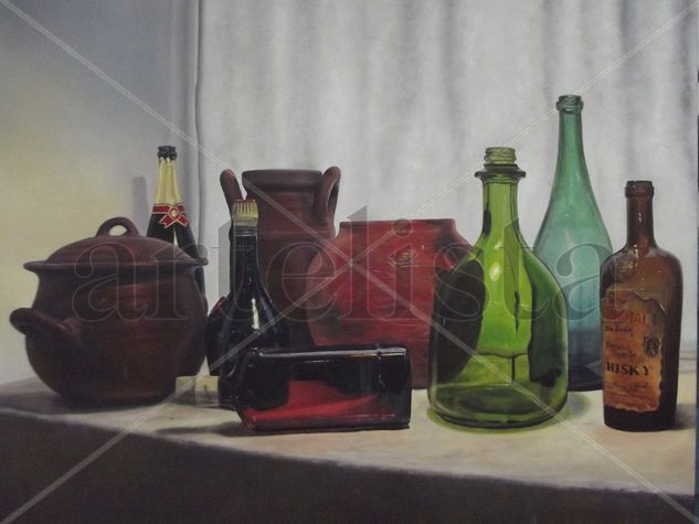 gredas y botellas Oil Canvas Still Life Paintings