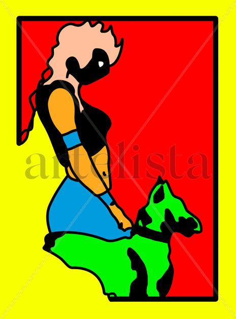 Chica con perro