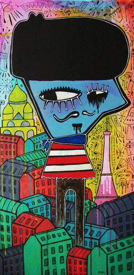 Take a walk in Paris Acrylic Canvas Figure Painting