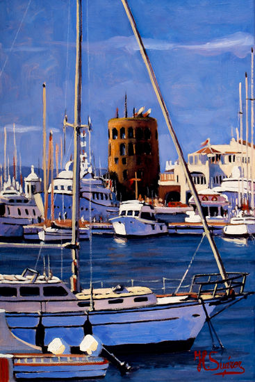 PUERTO BANUS.- DETALLE Óleo Lienzo Marina