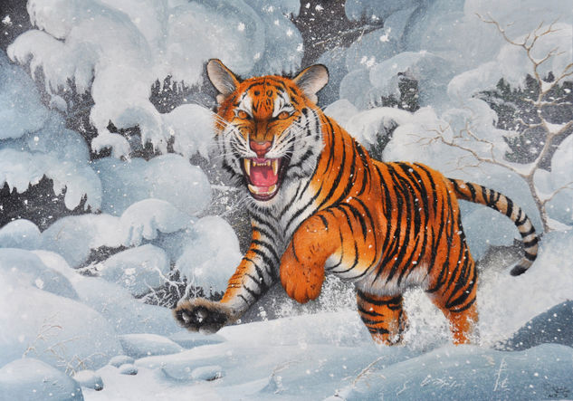 TIGRE Gouache Panel Animals