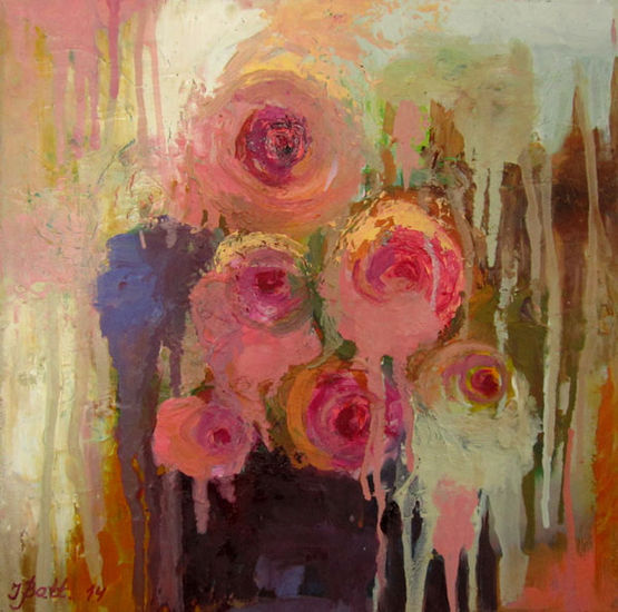 Rozoj / Roses Oil Canvas Floral Painting