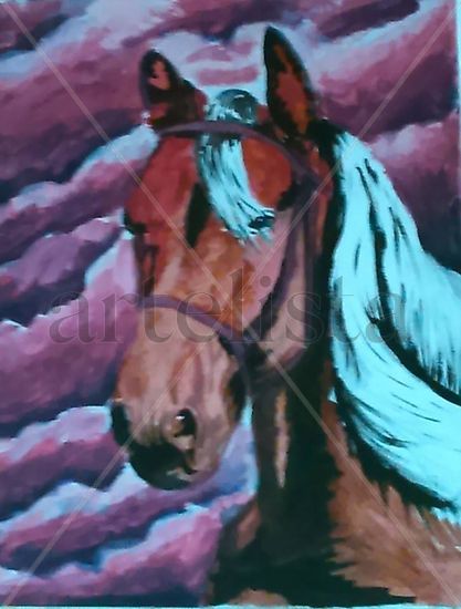 caballo portrait Acrylic Canvas Animals