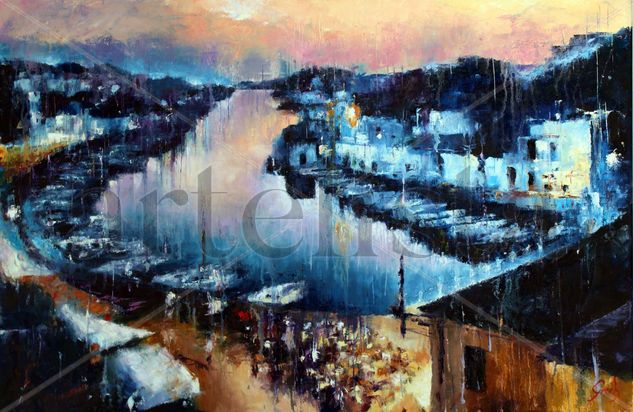 Anochece en Ciudadela Oil Canvas Marine Painting