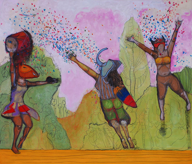 "El confeti del carnaval" Mixed media Others Others