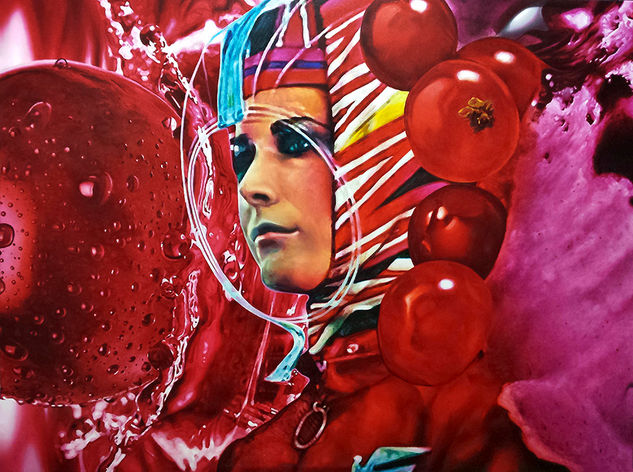 Red Pucci Oil Canvas Portrait