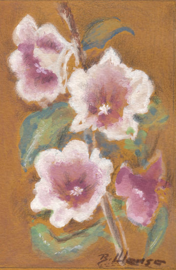 Miniatura floral Gouache Card Floral Painting