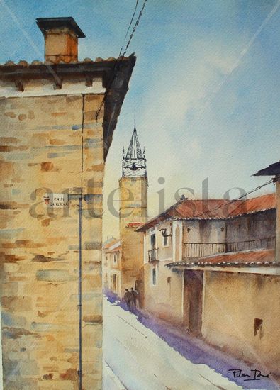 Calle de el Val de S Lorenzo Watercolour Paper Others