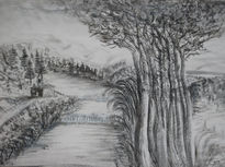 Paisaje medio nevado