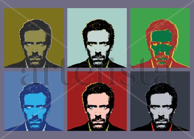 Hugh Laurie. House M.D. Retrato Andy Warhol 