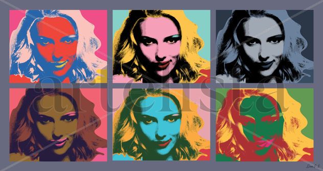 Scarlett Johansson. Retrato pop art estilo Warhol