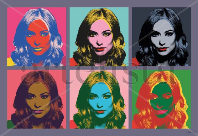 Olivia Wilde. Retrato pop art estily Andy Warhol