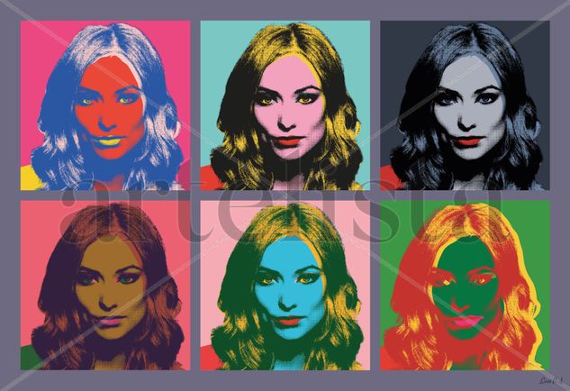 Olivia Wilde. Retrato pop art estily Andy Warhol 