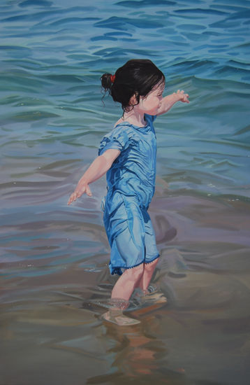 El Mar Infinito Oil Canvas Figure Painting