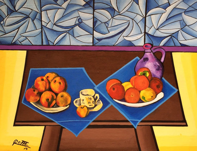 LEMMONS,APPLES,ORANGES II Acrylic Card Still Life Paintings