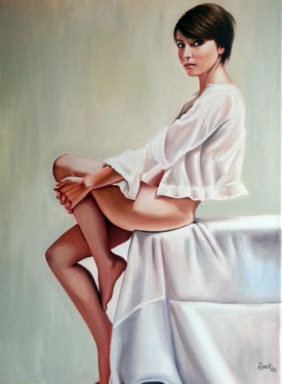 mujer sentada Oil Canvas Figure Painting