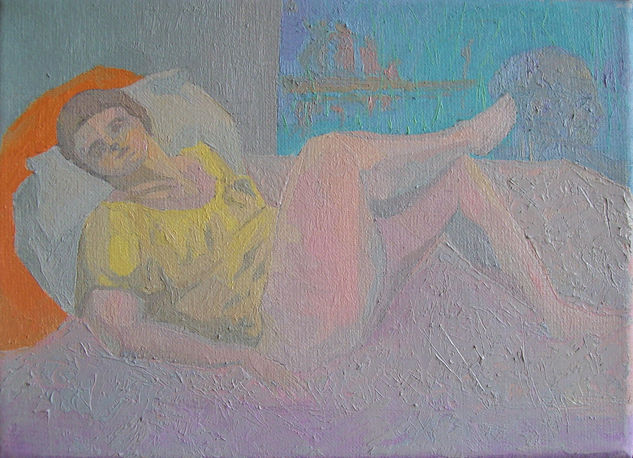 Mujer recostada Oil Canvas Figure Painting