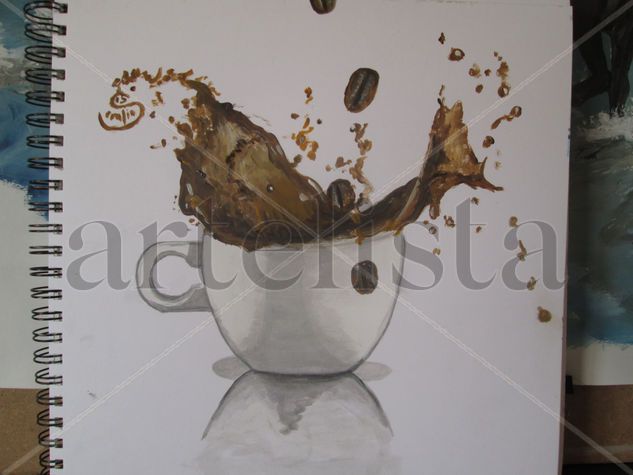 Café explosivo Acrylic Paper Still Life Paintings