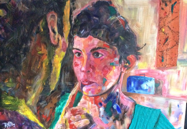 Amelie, mis ojos te besan... Acrylic Panel Figure Painting