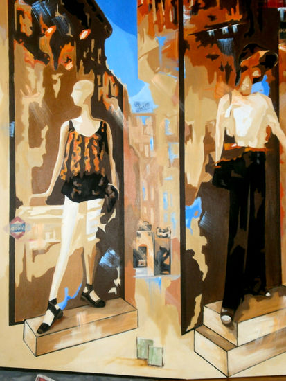 Reflejos consumistas Acrylic Canvas Figure Painting