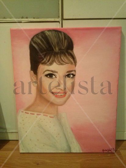 audrey hepburn Oil Canvas Portrait