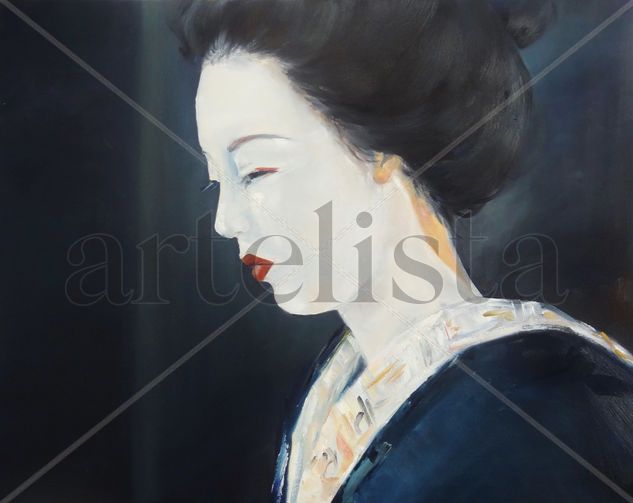 mirada de geisha Óleo Lienzo Retrato