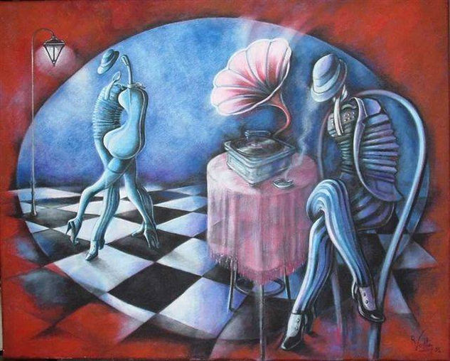 "Cuartito azul" Oil Canvas Figure Painting